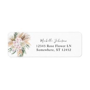 Étiquette Greenery Boho Tropical Floral 1B Adresse de retour