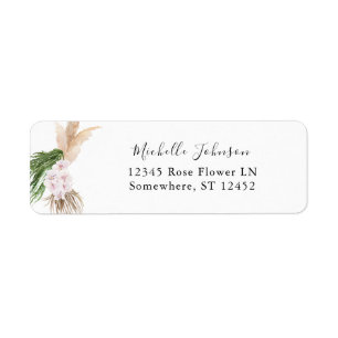 Étiquette Greenery Boho Tropical Floral 2 Retour Adresse