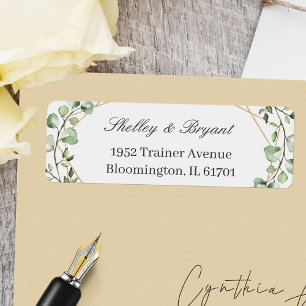 Étiquette Greenery Eucalyptus Feuilles Adresse de retour