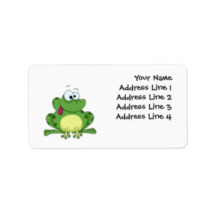 Étiquette Grenouille verte heureuse