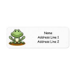 Étiquette Grenouille verte mignonne