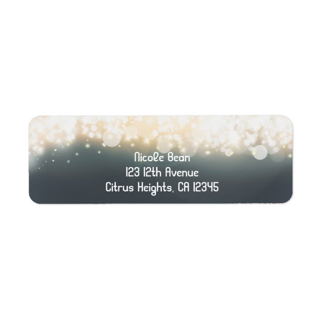Étiquette Grey Sparkle Lights Sky Blast Party Address Labels (Devant)
