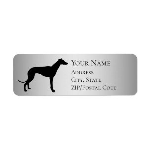 Étiquette Greyhound Silhouette Adresse de retour