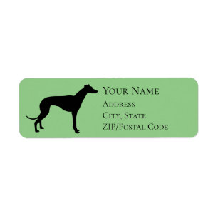 Étiquette Greyhound Silhouette Adresse de retour