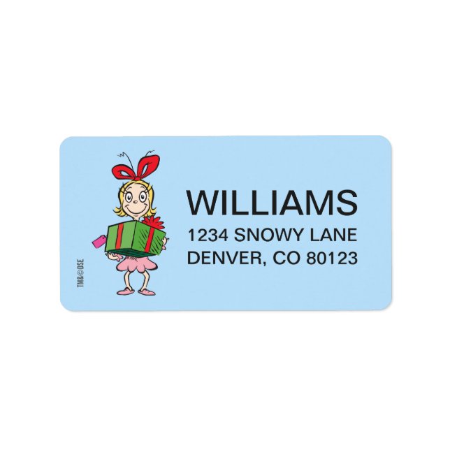 Étiquette Grille | Cindy-Lou Qui - Tenant Présent (Devant)