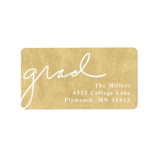 Étiquette Grille or scénarisée (Devant)