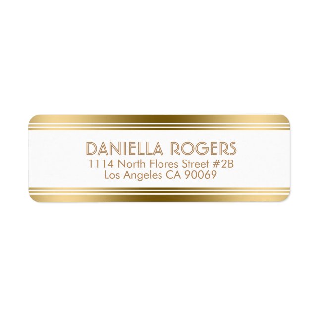 Étiquette Grilles décoratives or Design moderne géométrique (Devant)