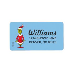 Étiquette Grinch classique Père Noël