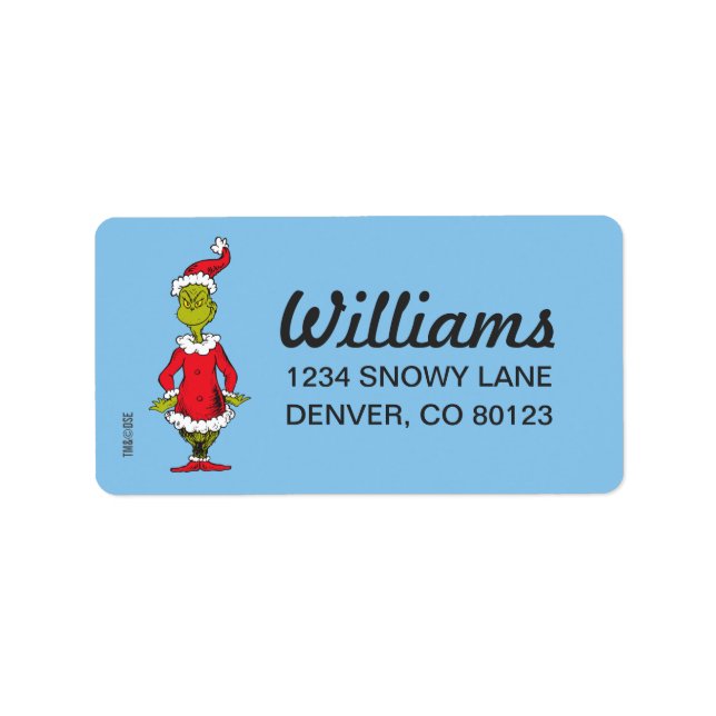 Étiquette Grinch classique | Père Noël (Devant)
