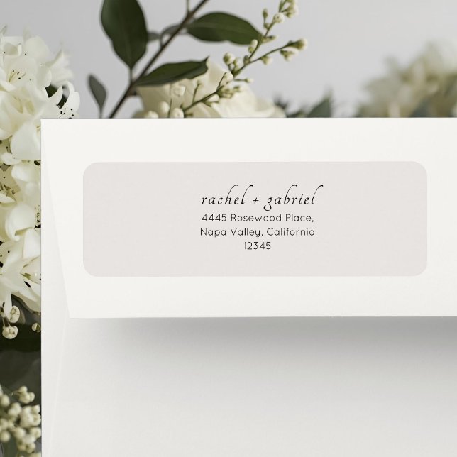 Étiquette Gris colombe | Mariage Chic Simple et Propre (Créateur téléchargé)