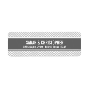 Étiquette Gris et charbon de bois moderne Chevron
