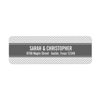 Étiquette Gris et charbon de bois moderne Chevron