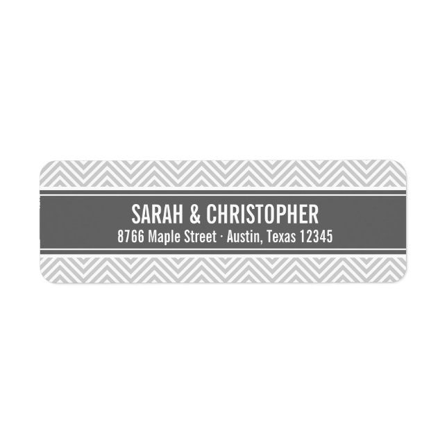 Étiquette Gris et charbon de bois moderne Chevron (Devant)