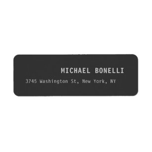 Étiquette Gris foncé Professionnel Nom personnalisé Adresse