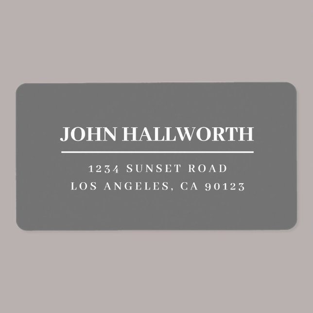 Étiquette Gris moderne et blanc (Créateur téléchargé)