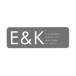 Étiquette Gris Premium Ultimate Moderne Monogramme Bold Amus