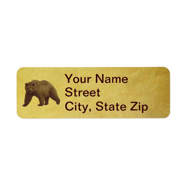 Étiquette Grizzly Bear (Devant)