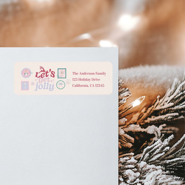 Étiquette Groovy Nutcracker Retro Pastel Christmas (Créateur téléchargé)