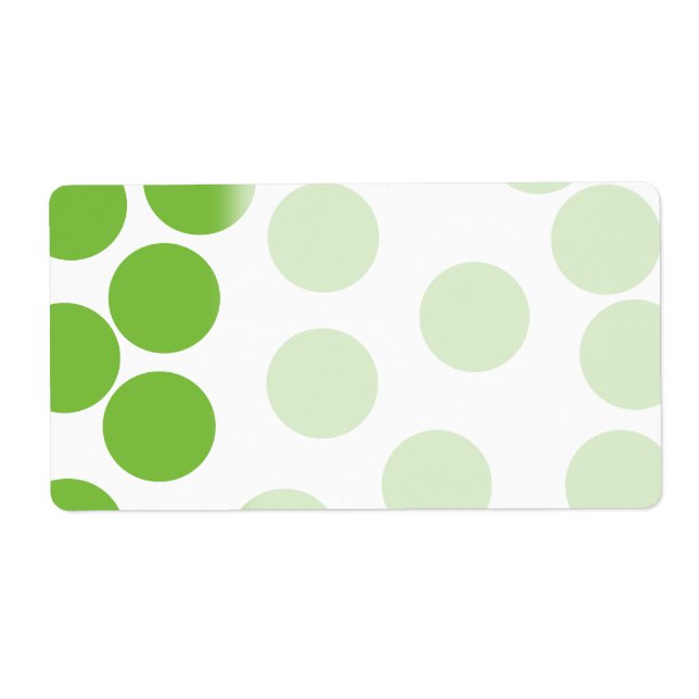 Étiquette Gros Pois vert points sur blanc. (Devant)