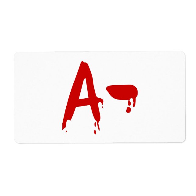 Étiquette Groupe sanguin A - Hôpital d'horreur négatif (Devant)