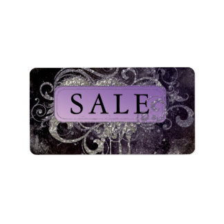 Étiquette Grunge Parties scintillant Salon Black Purple Adre