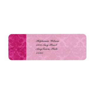 Étiquette Grunge rose Damask