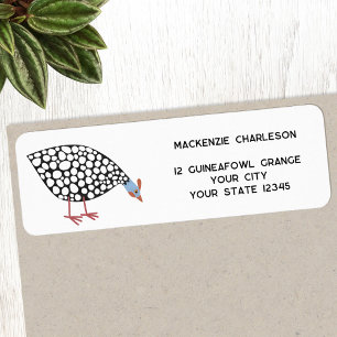 Étiquette Guinée Fowl Bird Adresse de retour