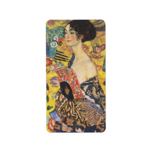 Étiquette Gustav Klimt Lady With Fan Art Nouveau Painting