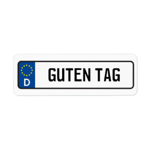 Étiquette Guten tag deutschland kennzeichen autocollant