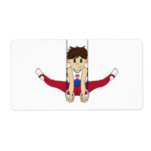 Étiquette Gymnaste mignon sur l'étiquette d'autocollant