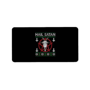 Étiquette Hail Satan Tête de chèvre Pentagram Funny Satanic 