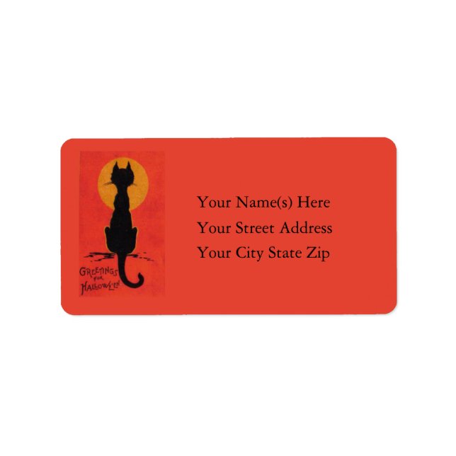 Étiquette Halloween Blackest chats Vintage (Devant)