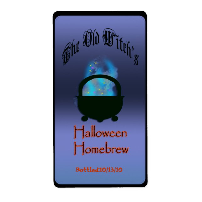 Étiquette halloween brun (Devant)