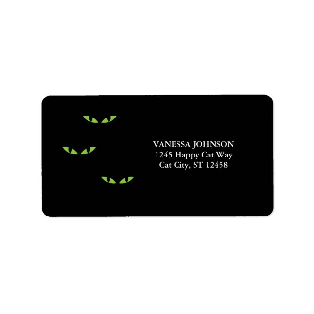 Étiquette Halloween Cat Eyes Déplaisant Retours Adresse Étiq (Devant)