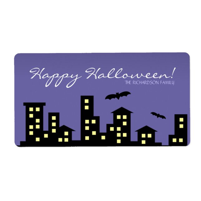 Étiquette Halloween du paysage (Devant)