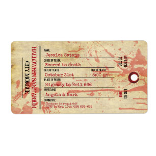 Étiquette Halloween Ga Tag Haunted Sanitarium Party