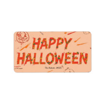 Étiquette Halloween, Halloween moderne minimaliste