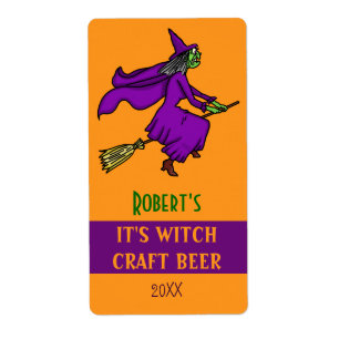 Étiquette Halloween sorcière sorcière artisanale bières bras