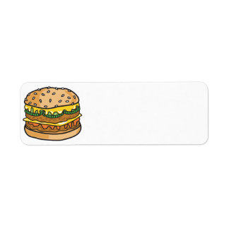 Étiquette hamburger au fromage rétro