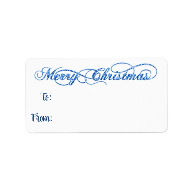 Étiquette Hand Lettered Blue Navy Merry Christmas Script (Devant)