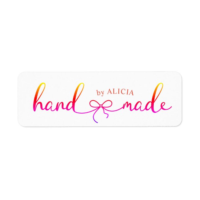 Étiquette Handmade elegant script product Monogram Label (Devant)