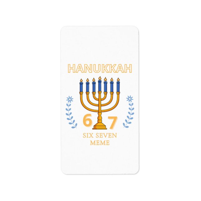 Étiquette Hanukkah 67 Six Seven Meme (Devant)