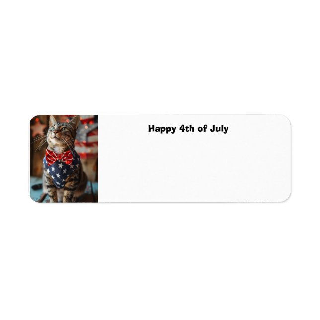 Étiquette Happy 4 juillet Chat (Devant)