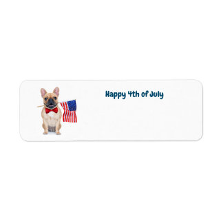 Étiquette Happy 4 juillet French Bulldog