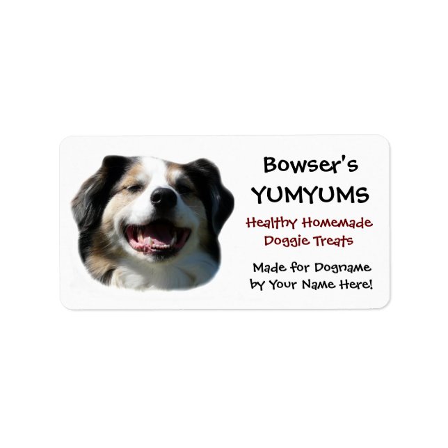 Étiquette Happy Australian Shepherd personnalisé Chien Trait (Devant)