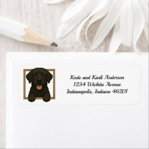 Étiquette Happy Black Labrador Retours Adresse