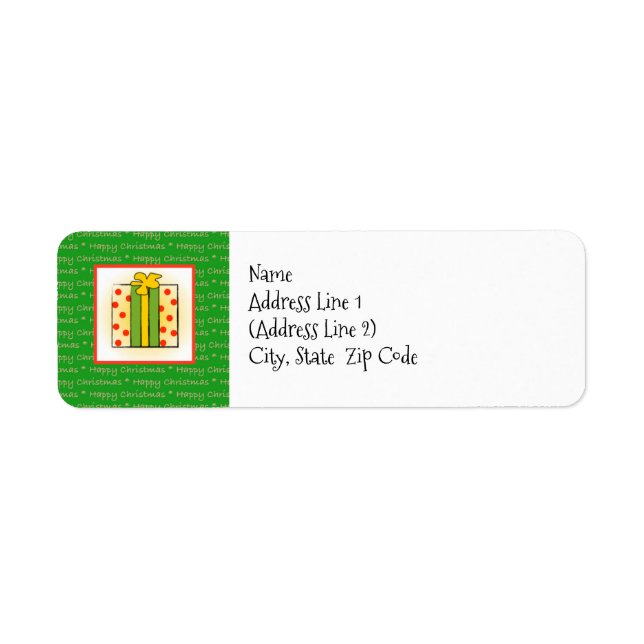 Étiquette Happy Christmas Package Retourner l'étiquette d'ad (Devant)