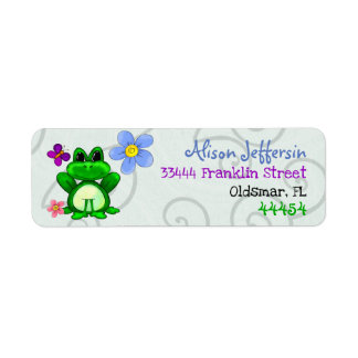 Étiquette Happy Frog In Spring RETOUR ADRESSE