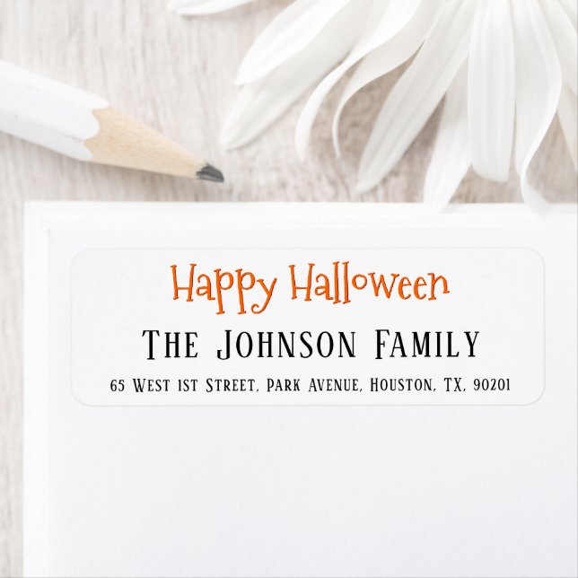Étiquette Happy Halloween Party Invitations Adresse de retou (En situation)