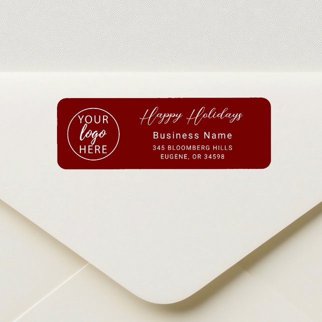 Étiquette Happy Holidays Business Custom Return Adresse (Happy Holidays Business Custom Return Address Label)